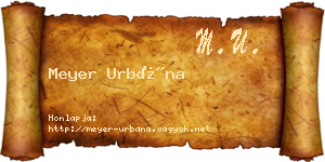 Meyer Urbána névjegykártya